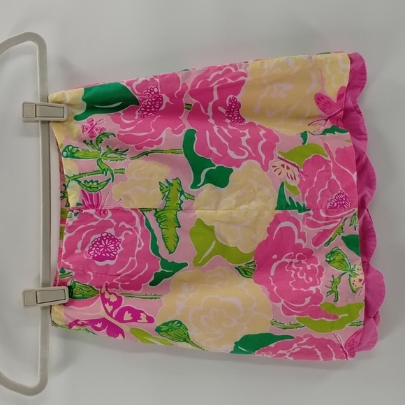 Girls Lilly Pulitzer floral skirt size 10 with scalloped lining zip back GIRLS - Picture 6 of 8